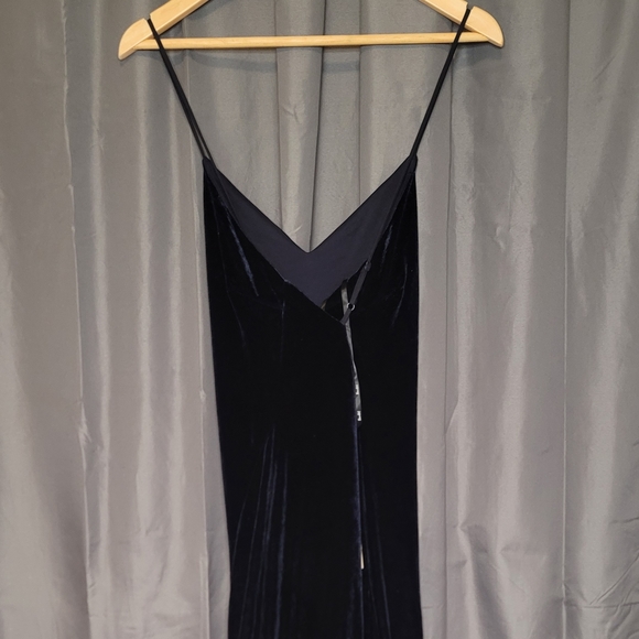 Bardot Cara Asymmetrical Dress Suede Blue Size Large - Picture 5 of 10